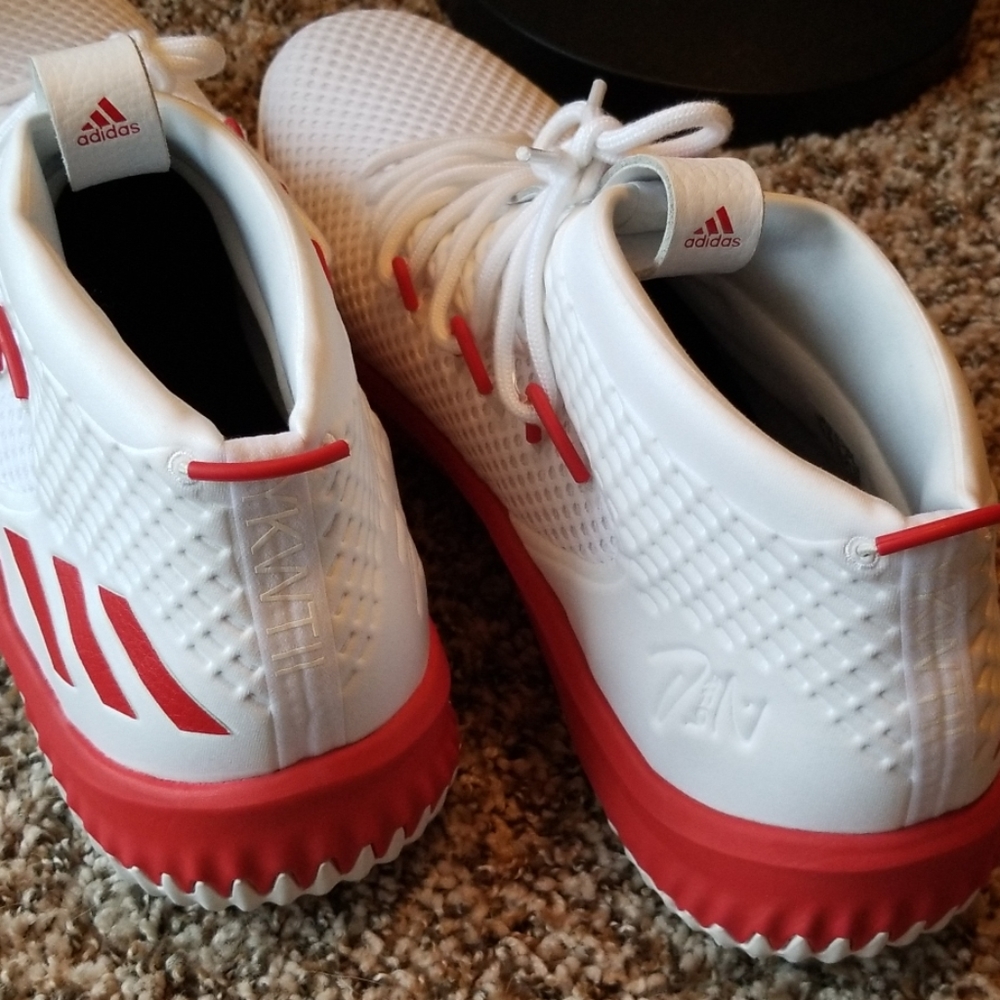 Men's White/Red Adidas Sneakers NWOT - Picture 3 of 6